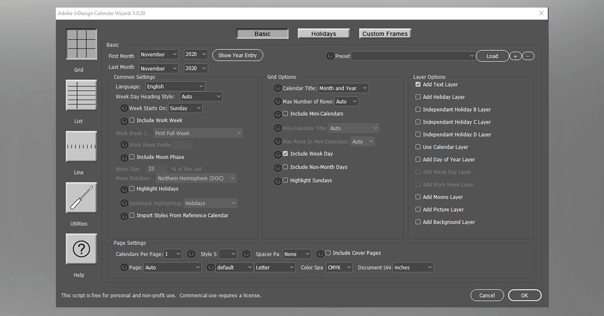 Screenhsot Calendar Wizard